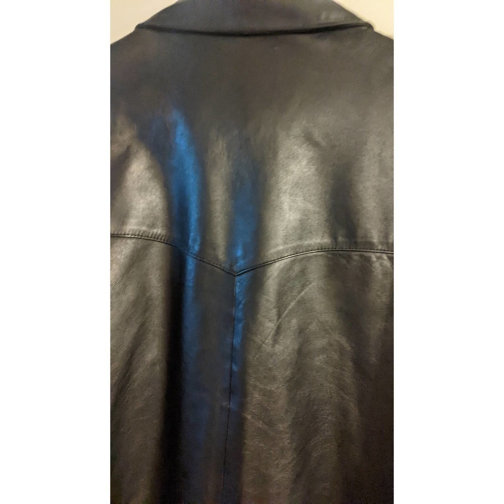Excelled Leather Black Leather Jacket, 46 Tall Vintage - Picture 7 of 15